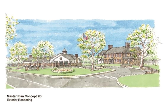 Master Plan Concept 2B - Exterior Rendering of potential police building