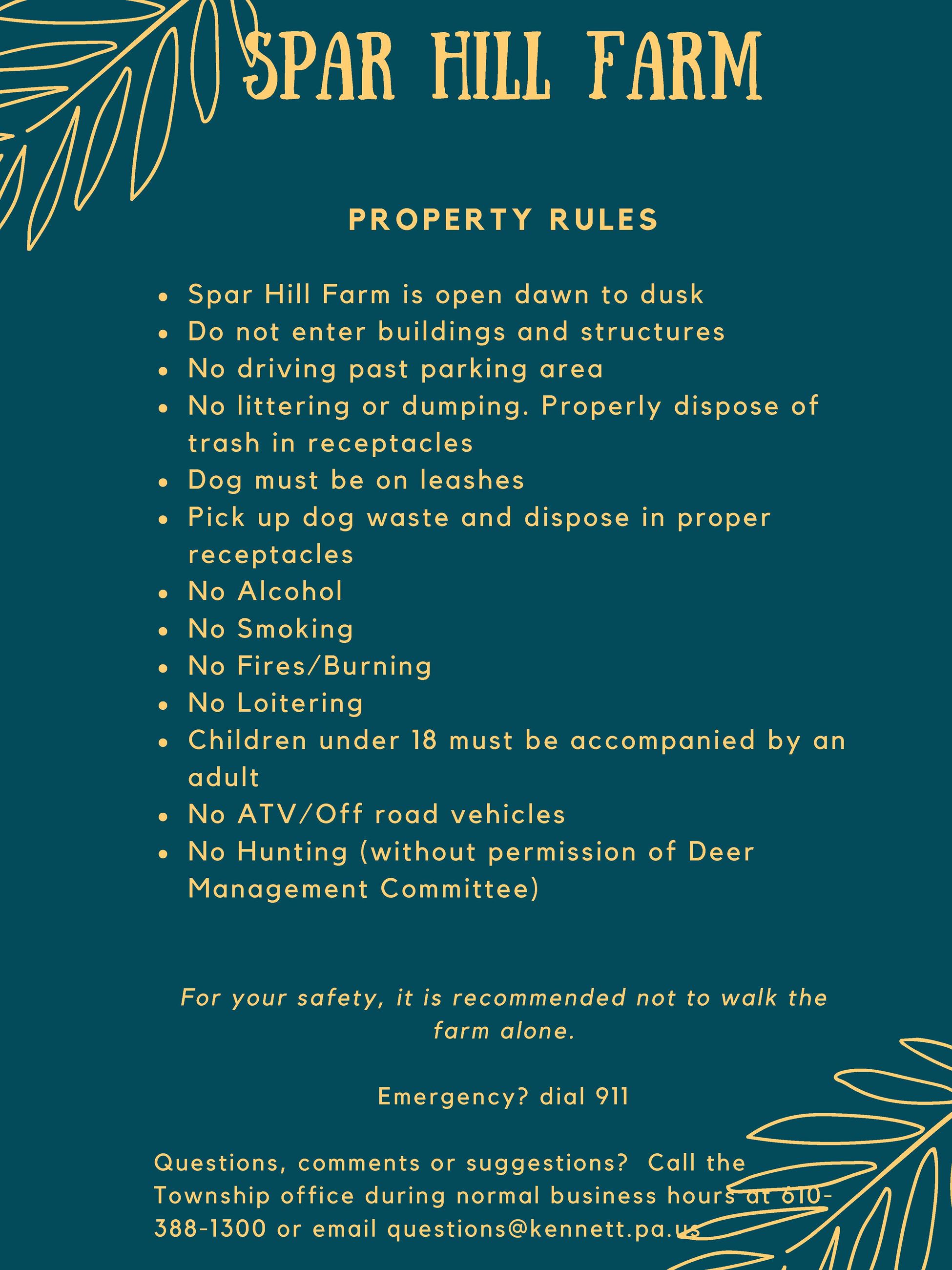 Spar Hill Rules Poster